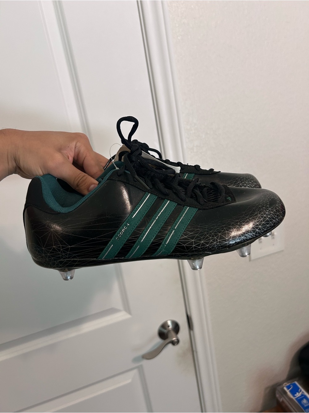 NEW Adidas Scorch 7 D Low Football Cleats Mens Sz 9 Green Black NWT